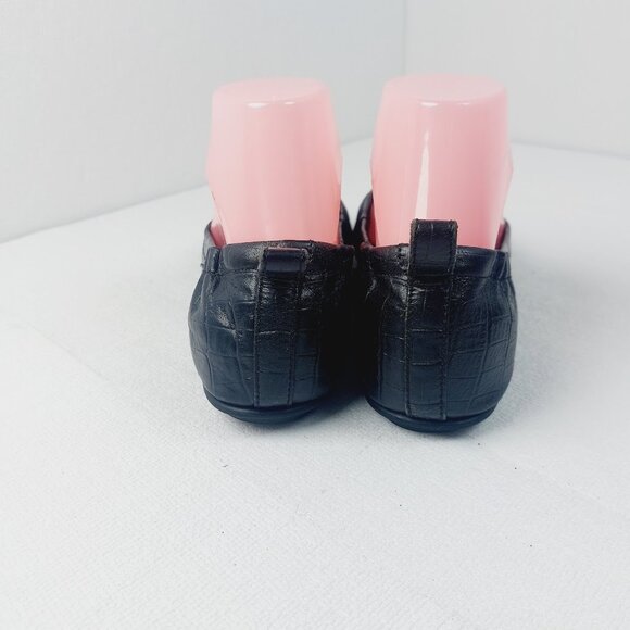 Fitflop Women's Black Allegro Leather Croco Ballet Pump Flats Size US 6.5 - Picture 7 of 12